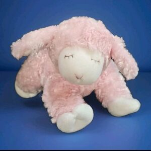 Baby Gund Pink Sheep Rattle Plush Lovey Stuffed Animal Toy 8"